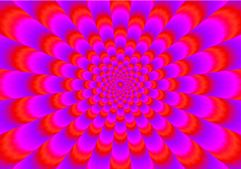 Wall Mural - red star shine. optical illusion of movement.