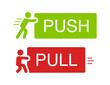 Man push and pull heavy object icon