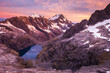 Sunrise over the Central Darran Mountains and Lake Turner, Fiordland National Park, New Zealand