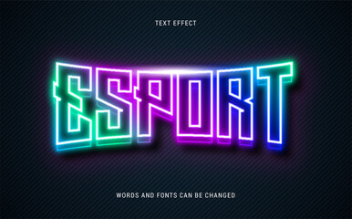 Wall Mural - neon glowing esport text effect 100% editable eps cc