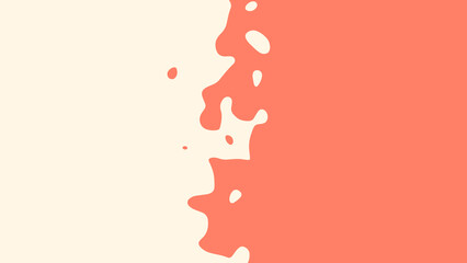Wall Mural - the transition from orange to white with uneven border line, interpenetration of colors. vector illu