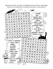 Wall Mural - Halloween illustrated zigzag word search puzzle
