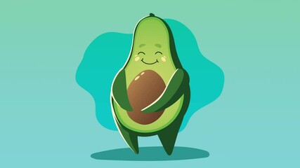 Canvas Print - fresh avocado vegetable character