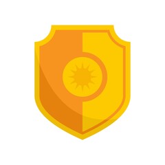 Poster - Sun block shield icon flat isolated vector