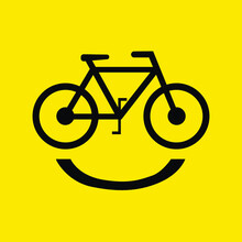 Smiling Bicycle Social Media Post Web Banner Poster Or T Shirt Template Design