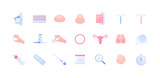 Fototapeta  - Contraception method concept. Vector flat color icon illustration set. Collection of icons of different contraceptive methods. Birth control and pregnancy prevention. Design for health care.