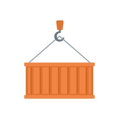 Canvas Print - Port cargo container icon flat isolated vector