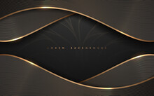 Abstract Black And Gold Lines Luxury Background