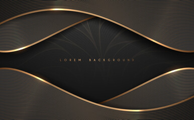 Wall Mural - abstract black and gold lines luxury background