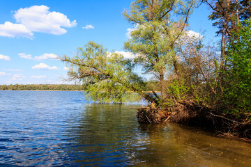 Sticker - View of Kremenchug reservoir in Ukraine