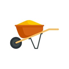 Canvas Print - Construction wheelbarrow icon flat isolated vector