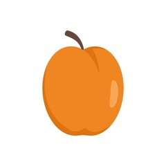 Poster - Organic peach icon flat isolated vector