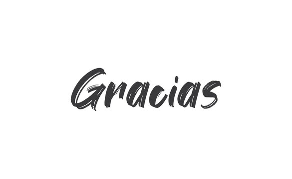 Gracias vector lettering. Thank you in Spanish. Phrase handwritten calligraphy.