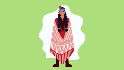 Sticker - chief female indigenus ethnicity character animation