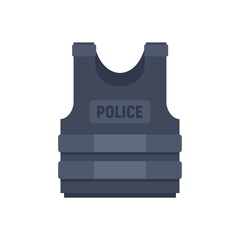 Canvas Print - Police bulletproof vest icon flat isolated vector