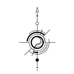 Wall Mural - vector abstract black and white space symbol illustration with circle