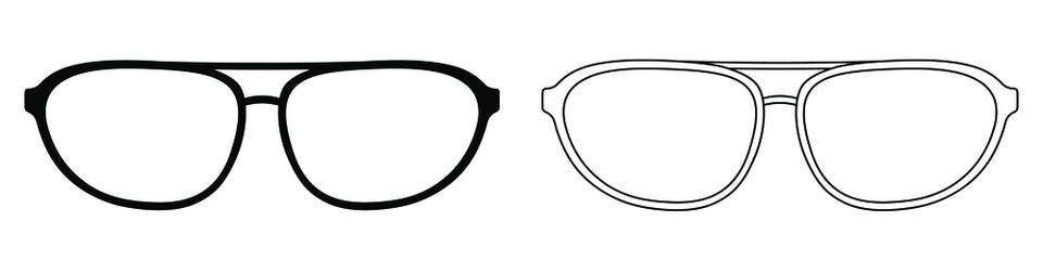 Wall Mural - glasses icon. set of sunglasses icons. vector illustration. sunglasses vector icons. black linear gl