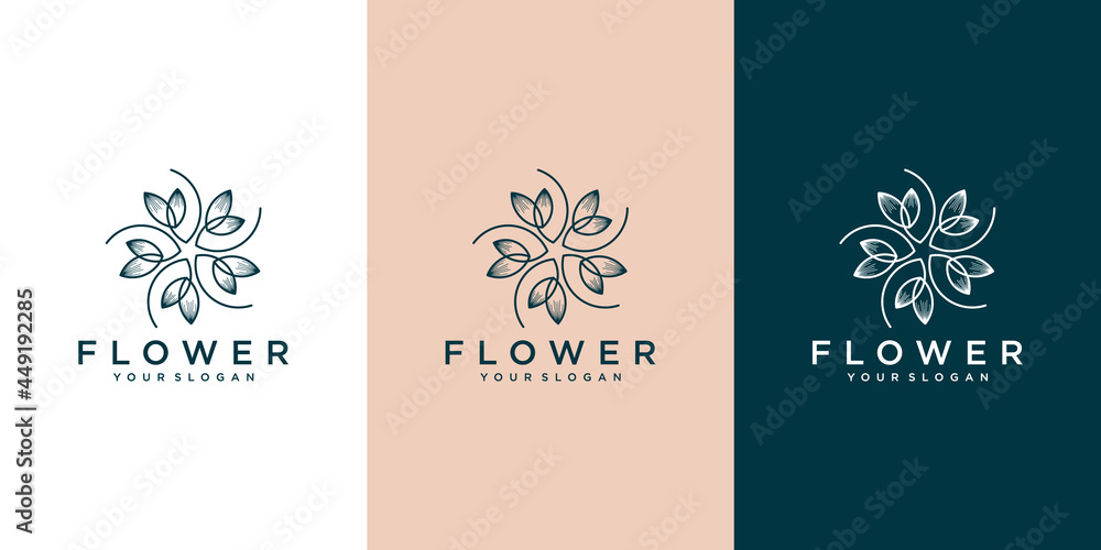 Luxury logo flower beauty logo design inspiration Stock Vector | Adobe ...