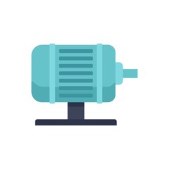 Poster - Electric motor icon flat isolated vector