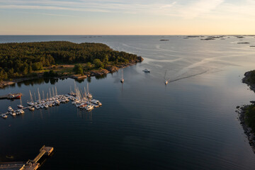 Poster - boat arriving to a guest harbor