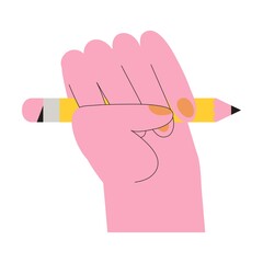Wall Mural - designer, artist or illustrator hold pensil in hand and is ready to start drawing, project or sketch
