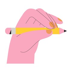 Wall Mural - designer, artist or illustrator hold pensil in hand and is ready to start drawing, project or sketch