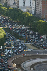 Sticker - Vertical shot of a dense traffic near the roundabout in Seattle