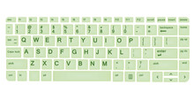 Green Computer Keyboard. Vector Illustration