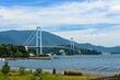瀬戸内海の海岸風景、とびしま海道 下蒲刈島から安芸灘大橋方面を望む