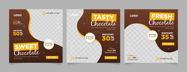 Wall Mural - Premium chocolate social media post