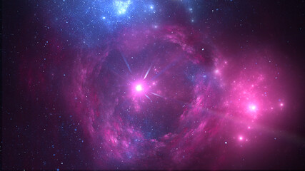 Wall Mural - Outer space. Bright star in nebula. Cosmos neutral background.