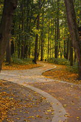 Sticker - Tsaritsyno park on autumn day. Moscow