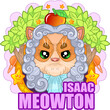 cartoon cute cat scientist, funny illustration