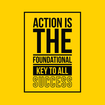 Wall Mural -  - Vector Quote. action is the fundamental key to success