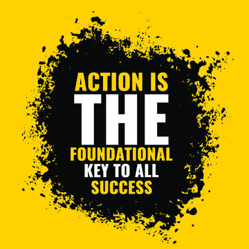 Wall Mural -  - Vector Quote. action is the fundamental key to success