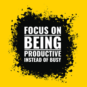Wall Mural -  - Vector Quote. focus on being productive instead of busy
