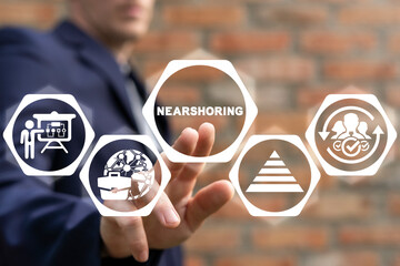business concept of nearshoring. nearshore. outsourcing of business processes in the company.