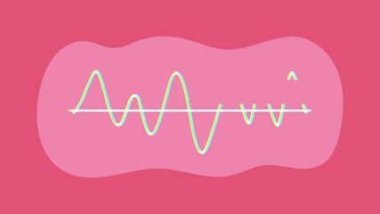 Wall Mural - audio waves spectrum in pink background