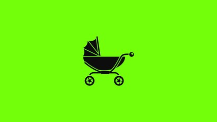 Poster - Classic baby pram icon animation