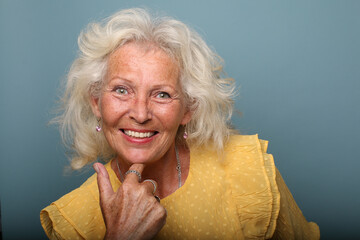 Sticker - Beautiful woman in front of a white background