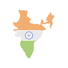 Sticker - india map with flag