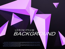 Black Illustration With Gradient, Purple Woven Triangles With 3d Effect