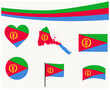 Eritrea Flag Map Ribbon And Heart Icons Vector Illustration Abstract National Emblem Design Elements collection