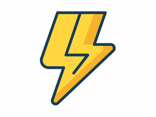 Wall Mural - electric power lighting thunder bolt-weather electricity single isolated icon with filled line style