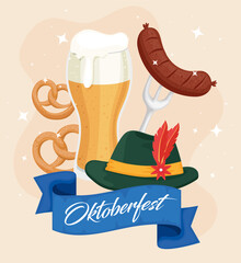 Sticker - poster of oktoberfest festival