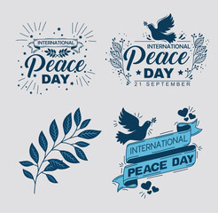 Wall Mural - international peace day icons