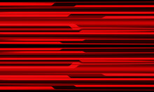 Abstract Red Black Metallic Shadow Black Line Cyber Geometric Pattern With Blank Space Design Modern Futuristic Technology Background Vector Illustration.