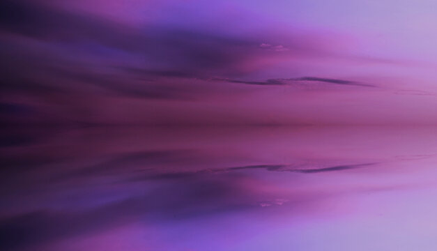 Wall Mural -  - Beautiful blue violet purple pink background for design. Gradient. Reflection of clouds in the water at sunset. Web banner. Magical, mystical, fantasy, enchanted.