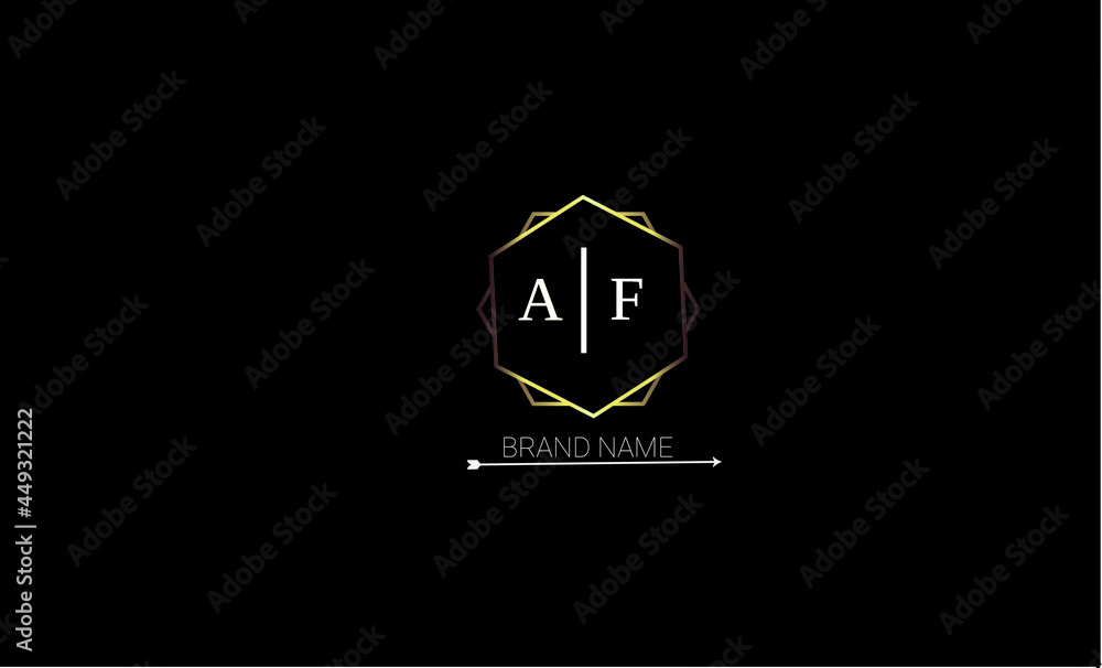 AF is a unique logo with a peasant design and royal golden color with ...