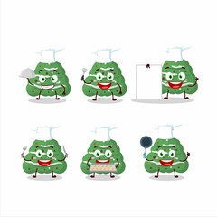 Poster - Cartoon character of buttercream christmas with various chef emoticons